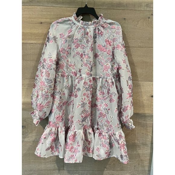 ASOS Petite pephem tie neck mini dress in floral - Picture 2 of 8